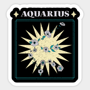 Floral Zodiac: Astrology Sign Aquarius Sticker